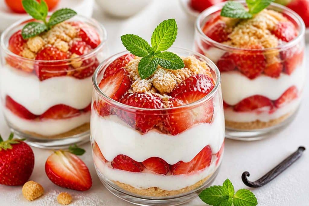 Verrines de fraises et fromage blanc vanillé : la douceur idéale