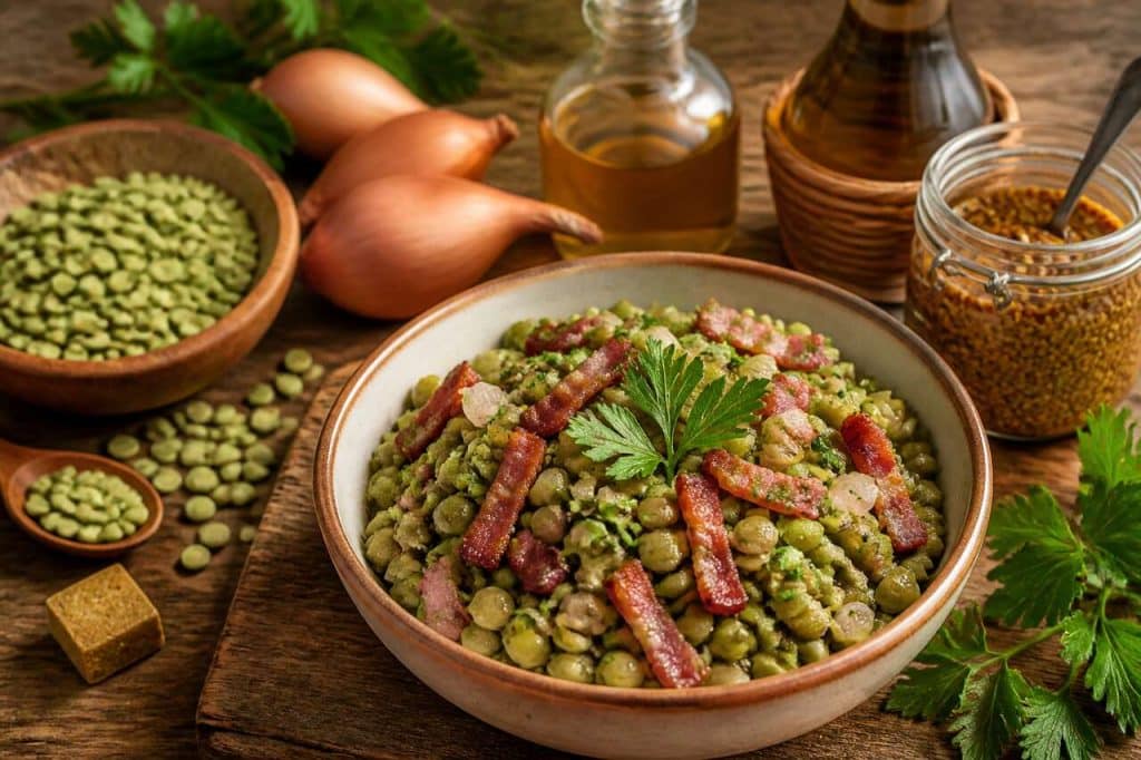 Salade de pois cassés aux lardons fumés : un délice gourmand