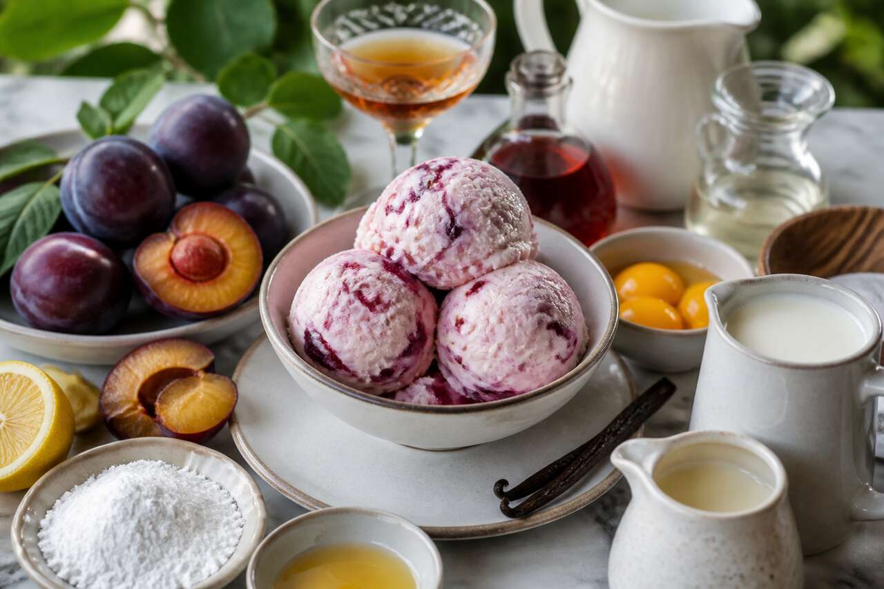 Crème glacée aux prunes maison : le goût de l'été dans votre bol