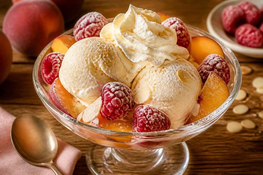 Coupe Melba glacée : la recette gourmande irrésistible