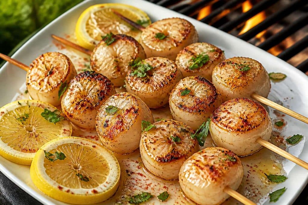 Brochettes de Saint-Jacques au barbecue : la recette facile et savoureuse