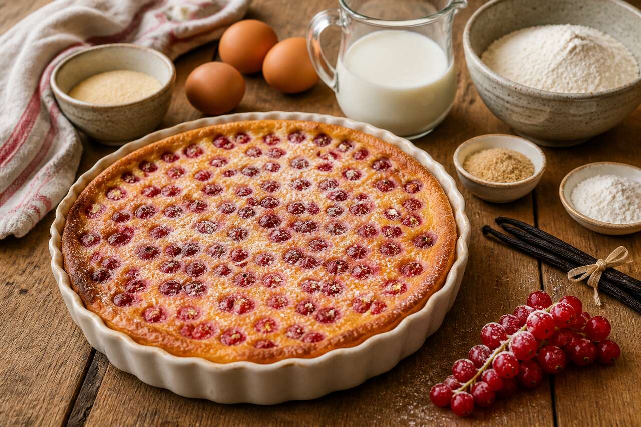 Clafoutis aux groseilles : la recette express et légère