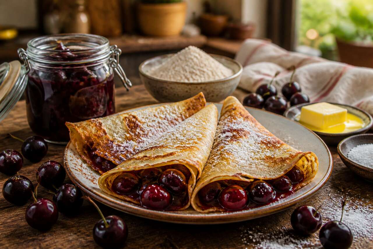 Crêpes aux cerises : la recette alsacienne authentique