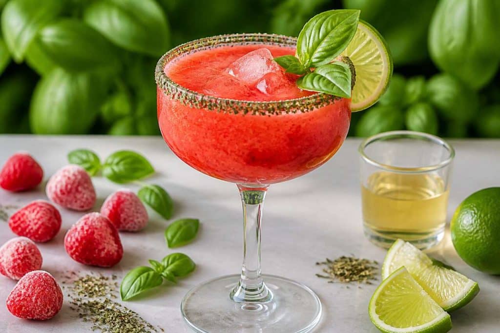 Daiquiri fraise-basilic : la fraîcheur estivale dans un verre