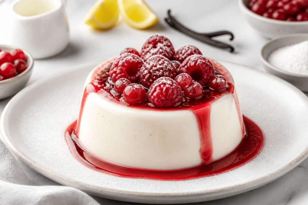 Panna cotta gourmande sans gélatine aux fruits rouges
