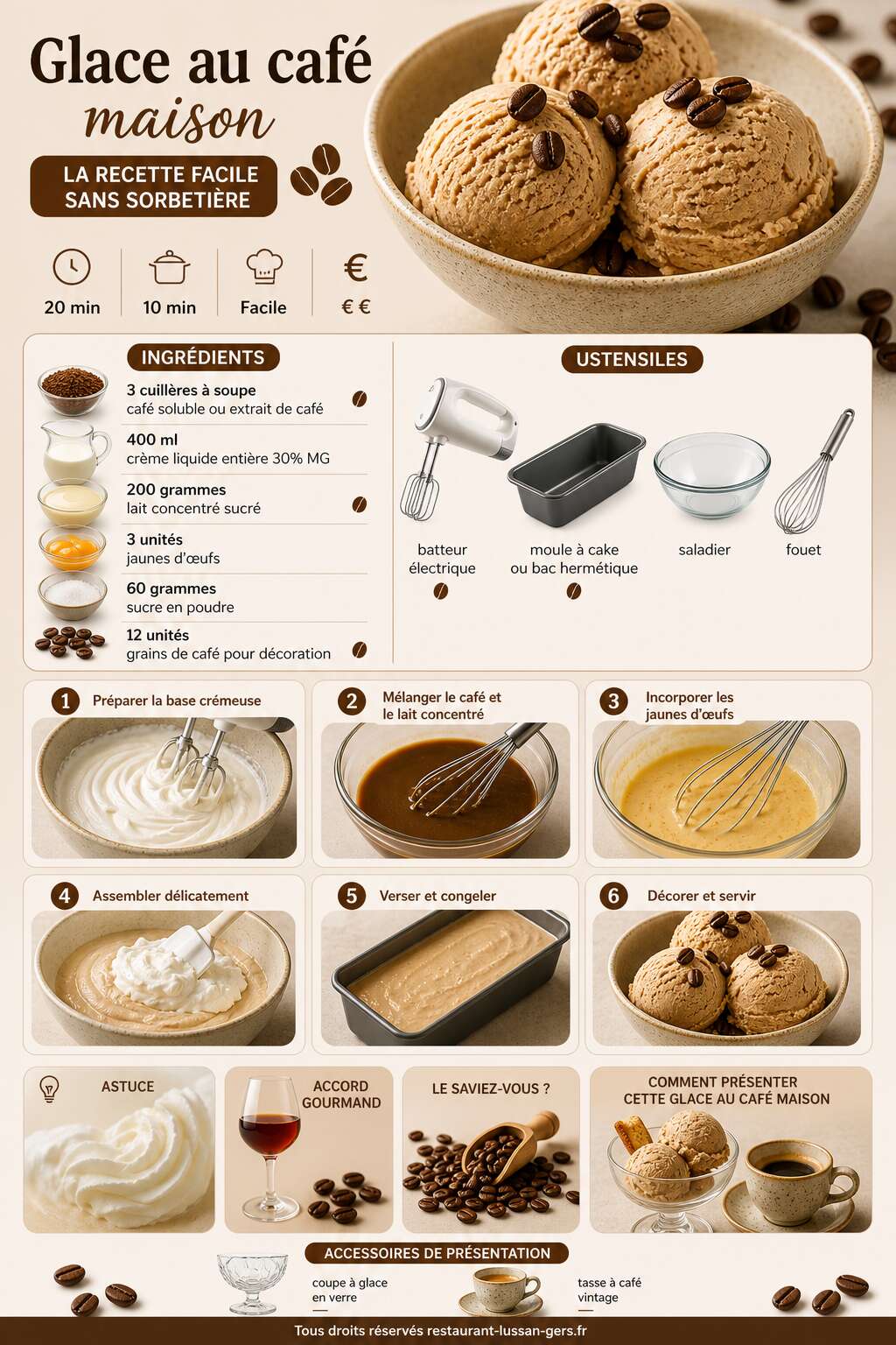 Fiche recette Glace au café maison : la recette facile sans sorbetière Fiche recette Glace au café maison : la recette facile sans sorbetière