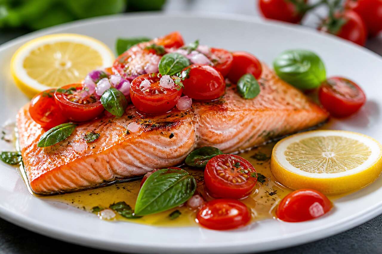 Saumon à la plancha et sa sauce vierge : recette express