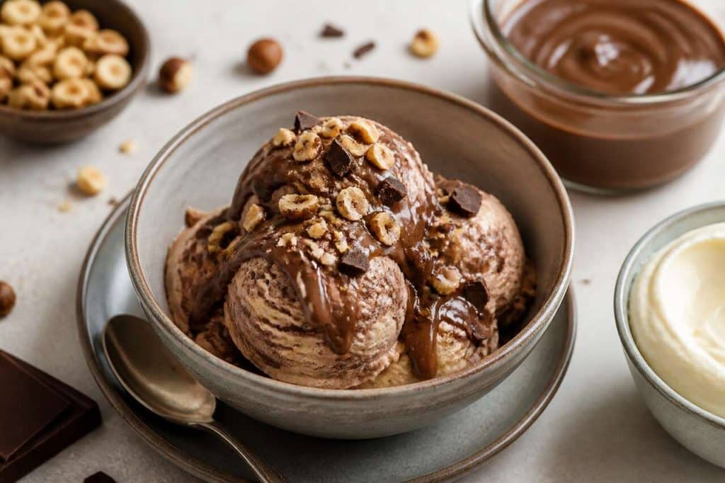 Glace maison au chocolat noisette et mascarpone : un délice crémeux