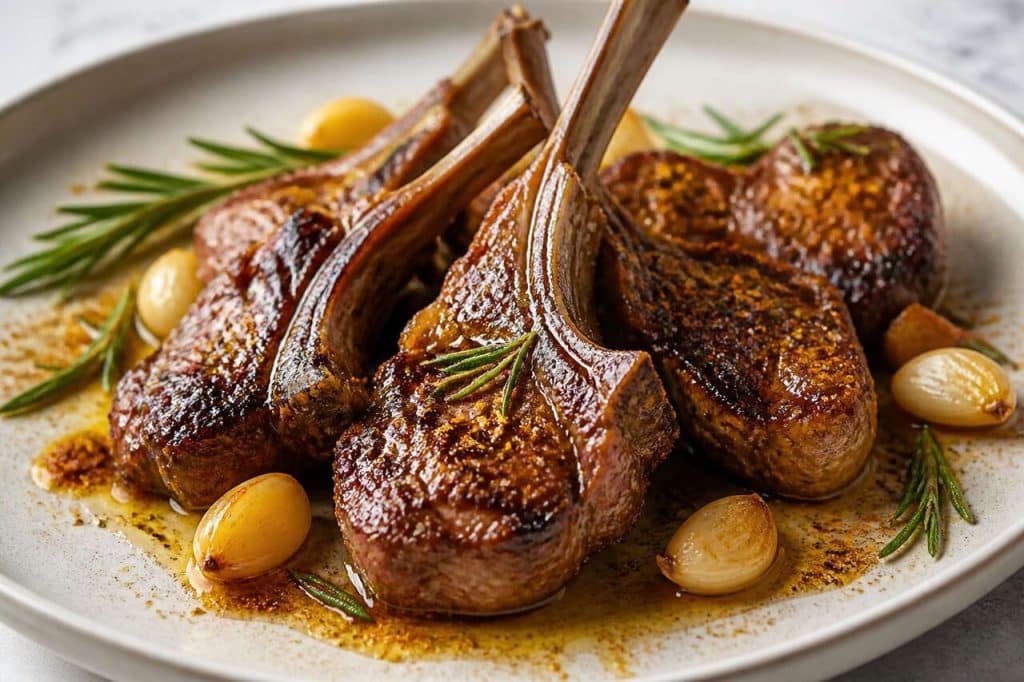 Côtelettes d'agneau grillées au miel et épices : recette facile