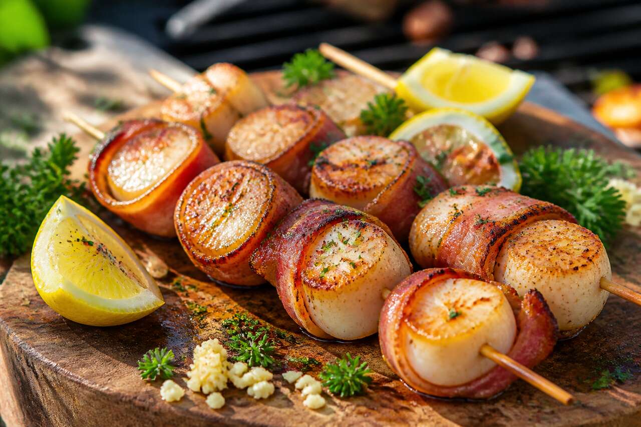 Brochettes de Saint-Jacques au barbecue : recette express et savoureuse