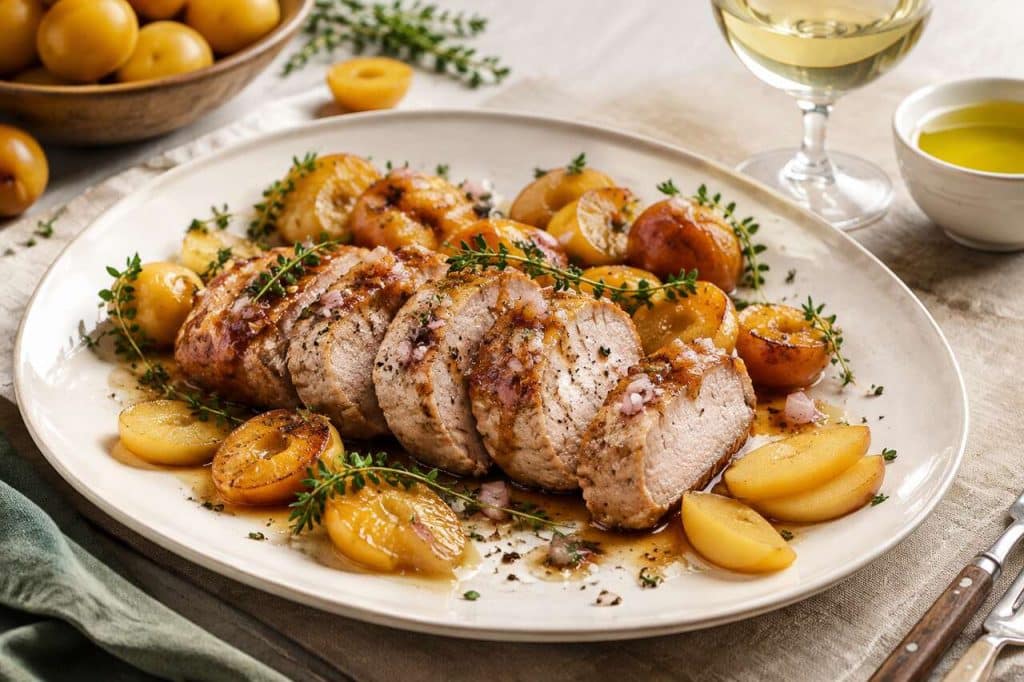 Filet de porc aux mirabelles : recette facile et savoureuse