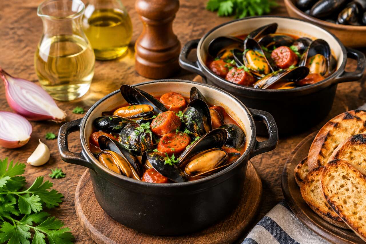 Cocottes de moules au chorizo : la recette express et savoureuse