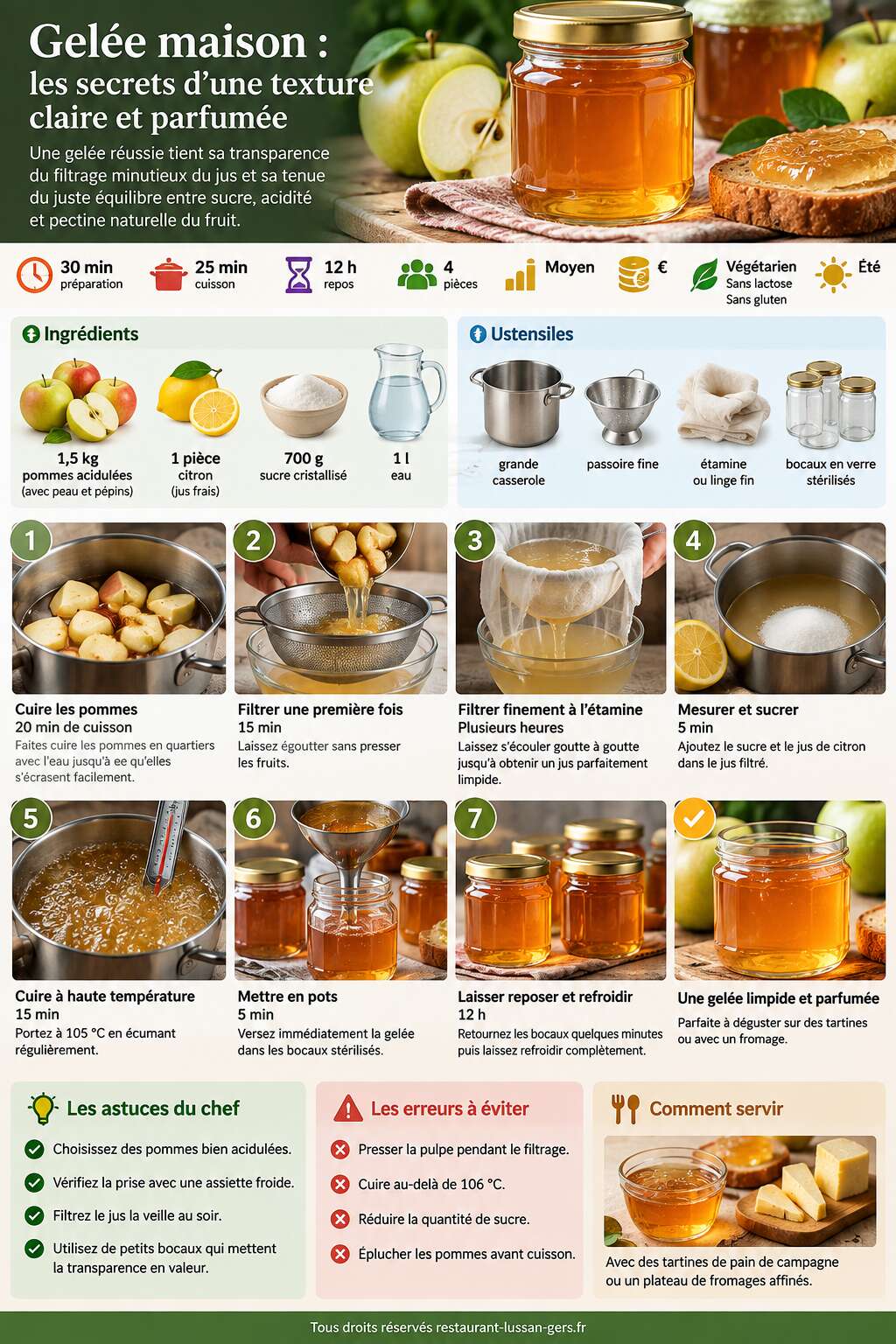 Fiche recette Gelée maison : les secrets d'une texture claire et parfumée Fiche recette Gelée maison : les secrets d'une texture claire et parfumée