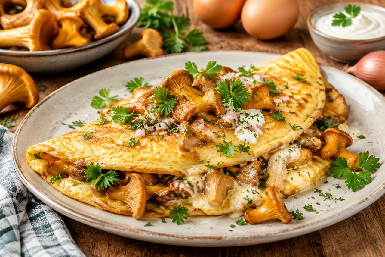 Omelette aux girolles : la recette facile et savoureuse
