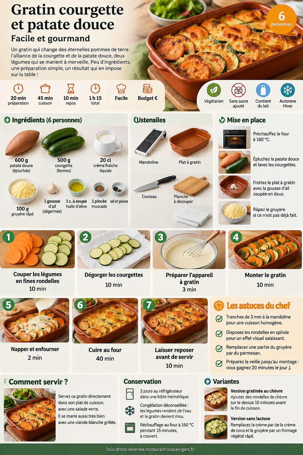Fiche recette Gratin courgette et patate douce : facile et gourmand Fiche recette Gratin courgette et patate douce : facile et gourmand