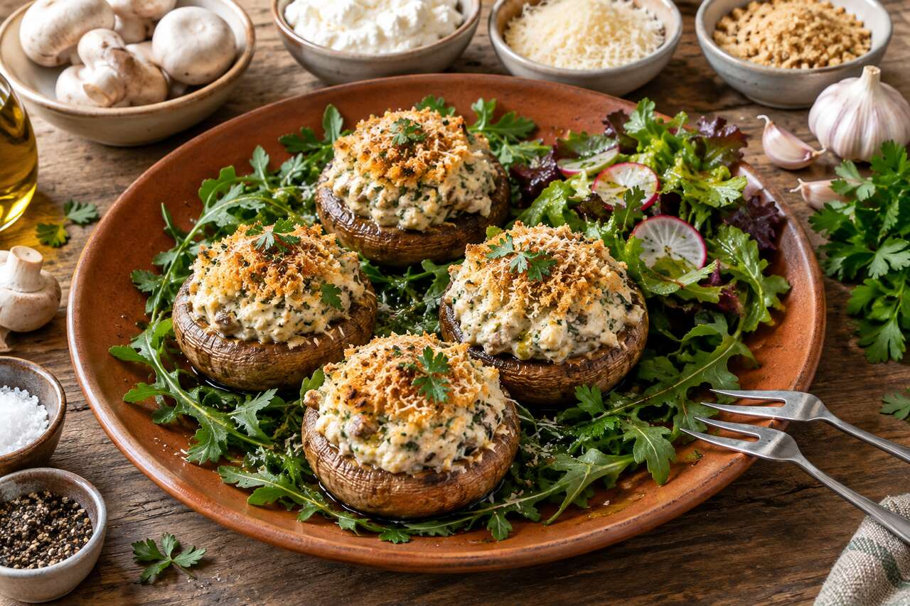 Champignons farcis à la ricotta : la recette gourmande