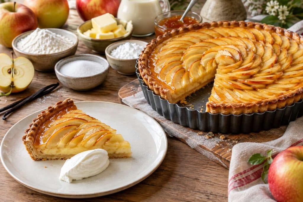 Tarte aux pommes et crème pâtissière : la recette revisitée