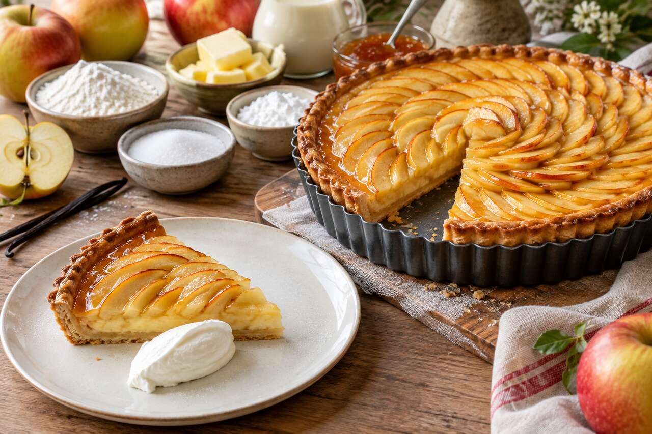 Tarte aux pommes et crème pâtissière : la recette revisitée