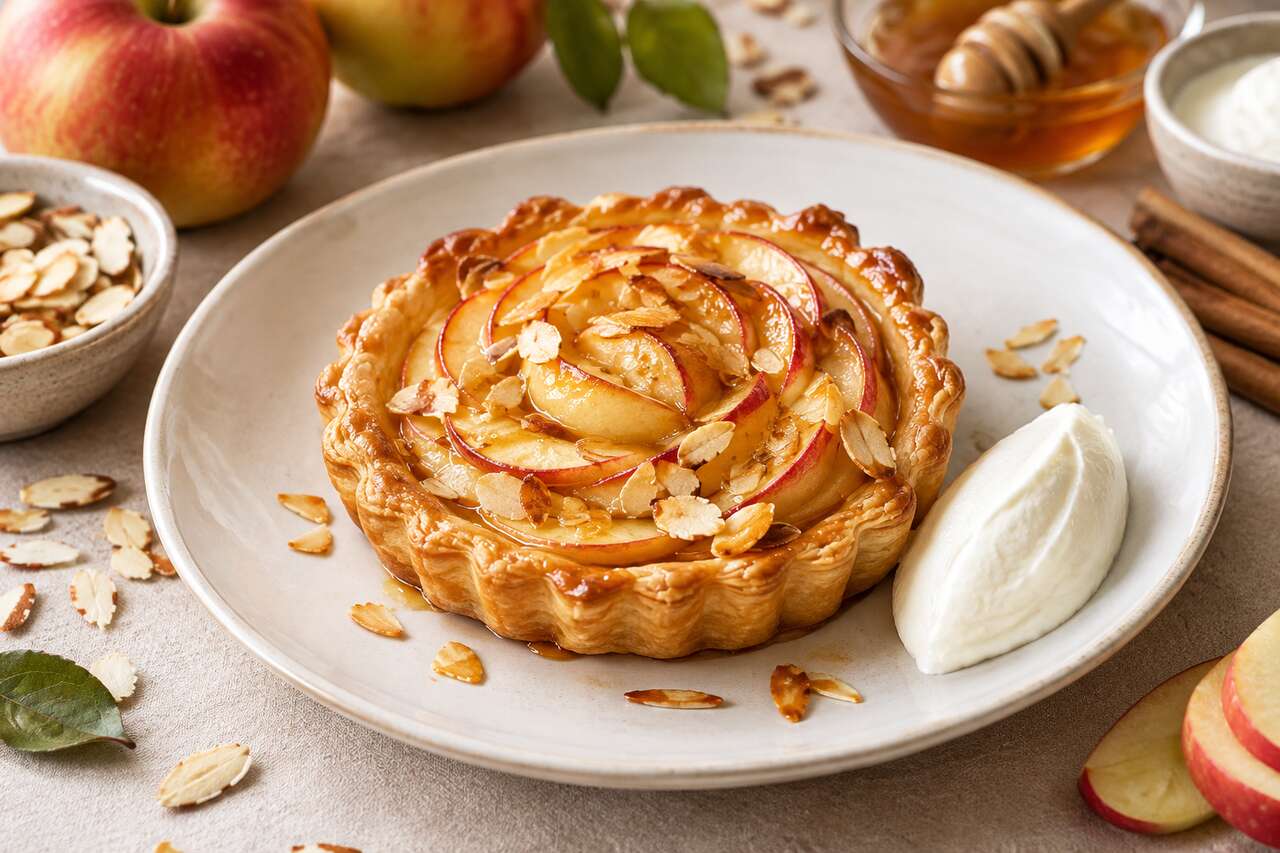 Tartelette feuilletée aux pommes et amandes : la recette gourmande et facile