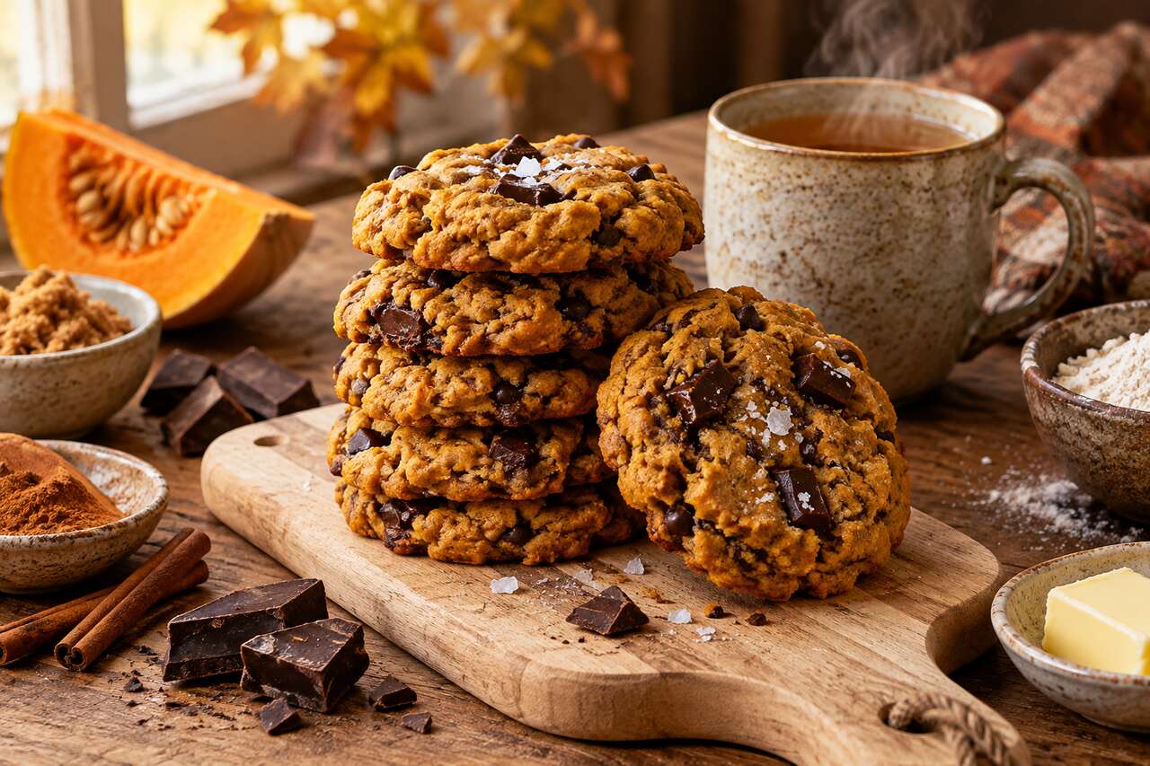 Biscuits moelleux à la courge et au chocolat