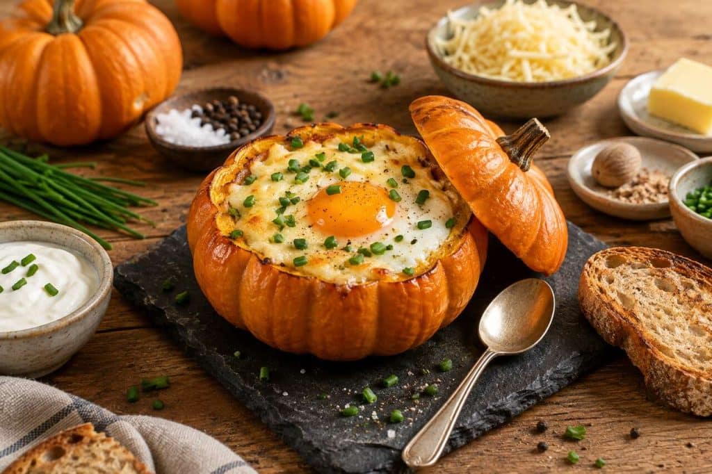 Œuf cocotte dans une courge Jack Be Little