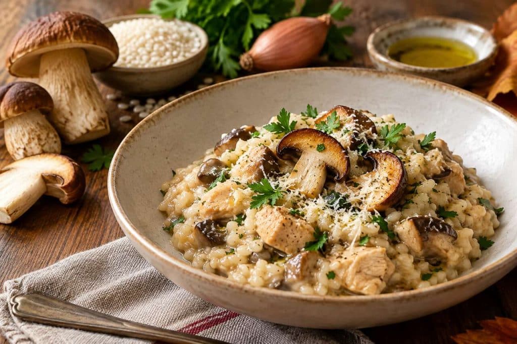 Risotto aux cèpes et poulet : la recette réconfortante de l'automne