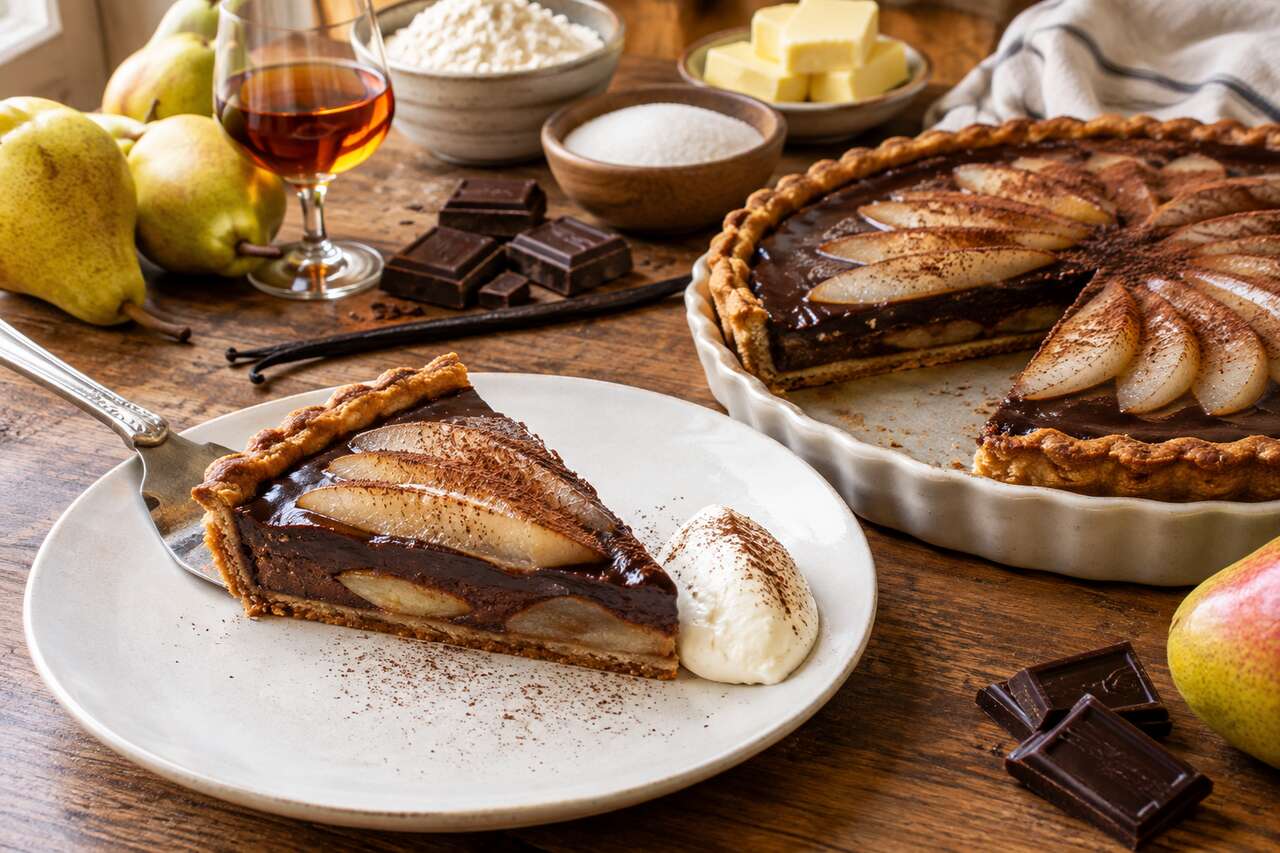 Tarte choco-poire à la gersoise : un dessert gourmand et fondant