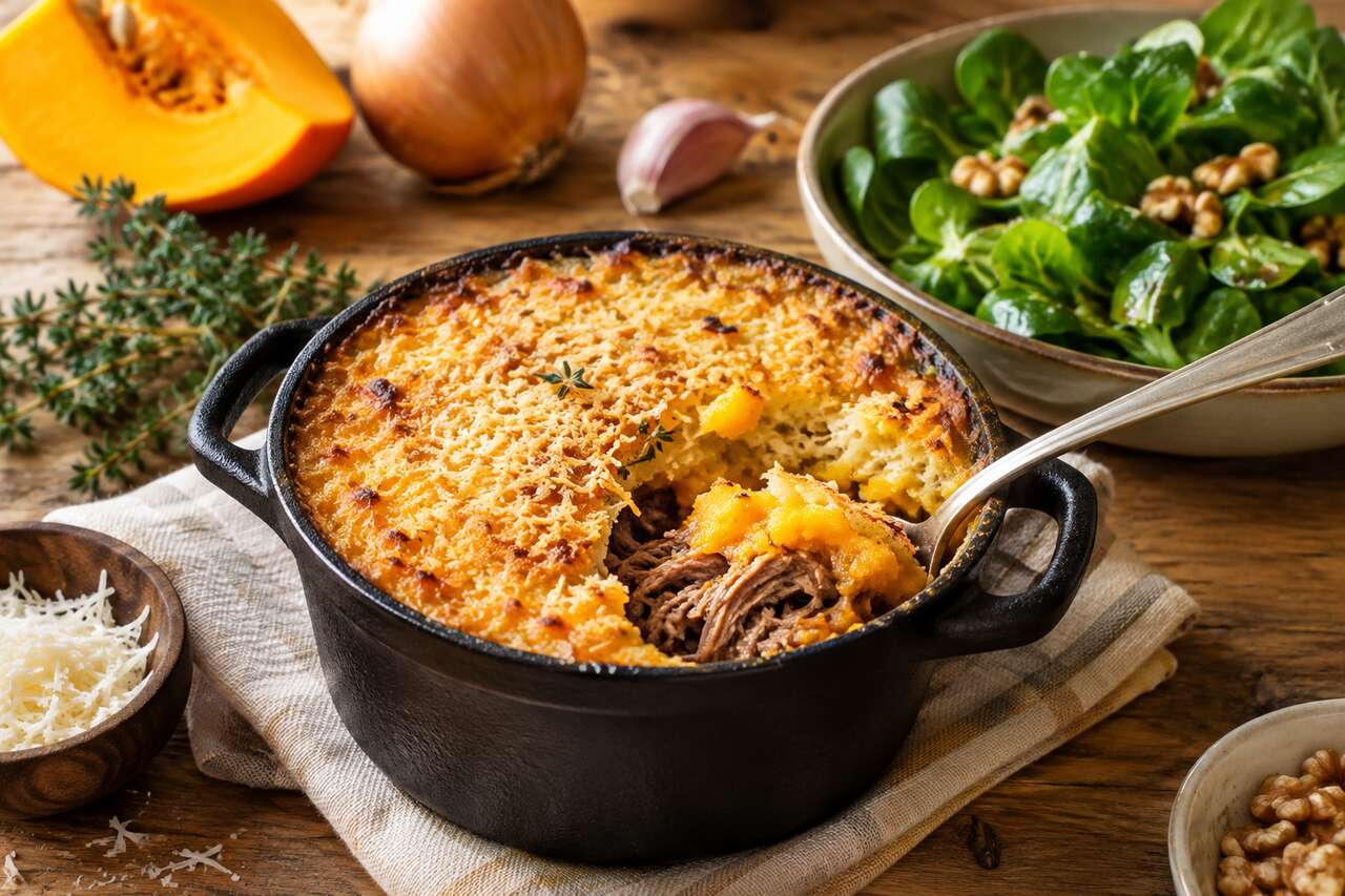 Hachis parmentier au canard et à la citrouille