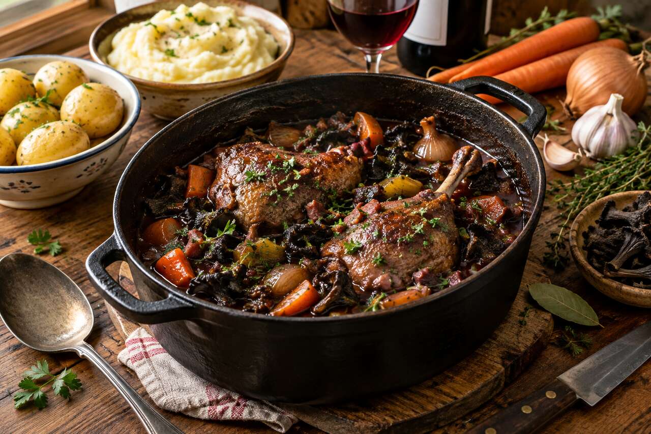 Daube de canard aux trompettes de la mort : recette savoureuse
